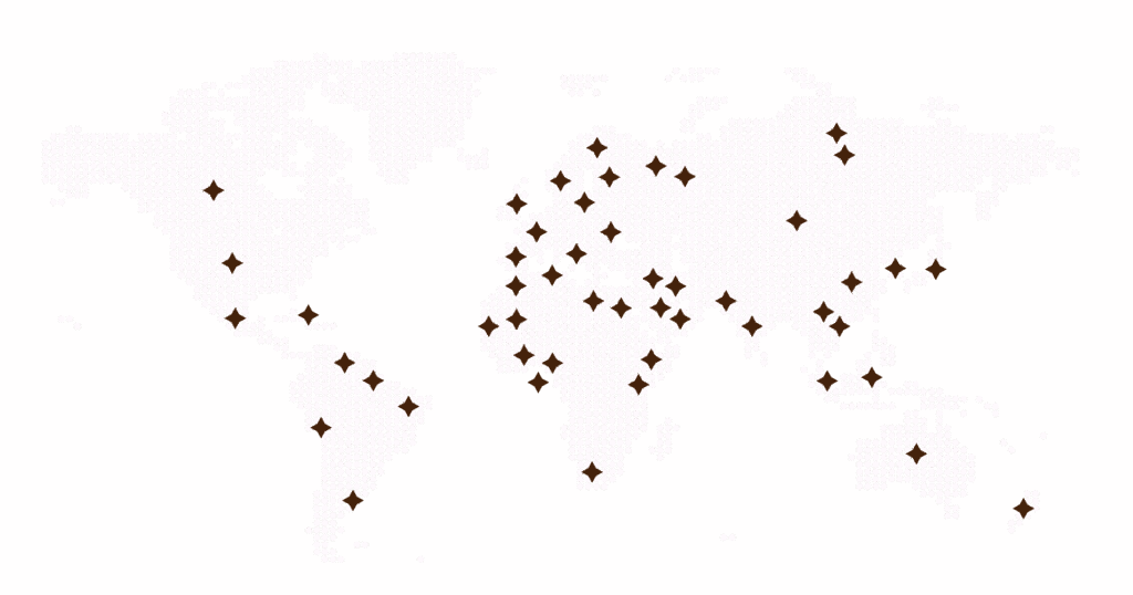 a map that represents intercultbrands network worldwide