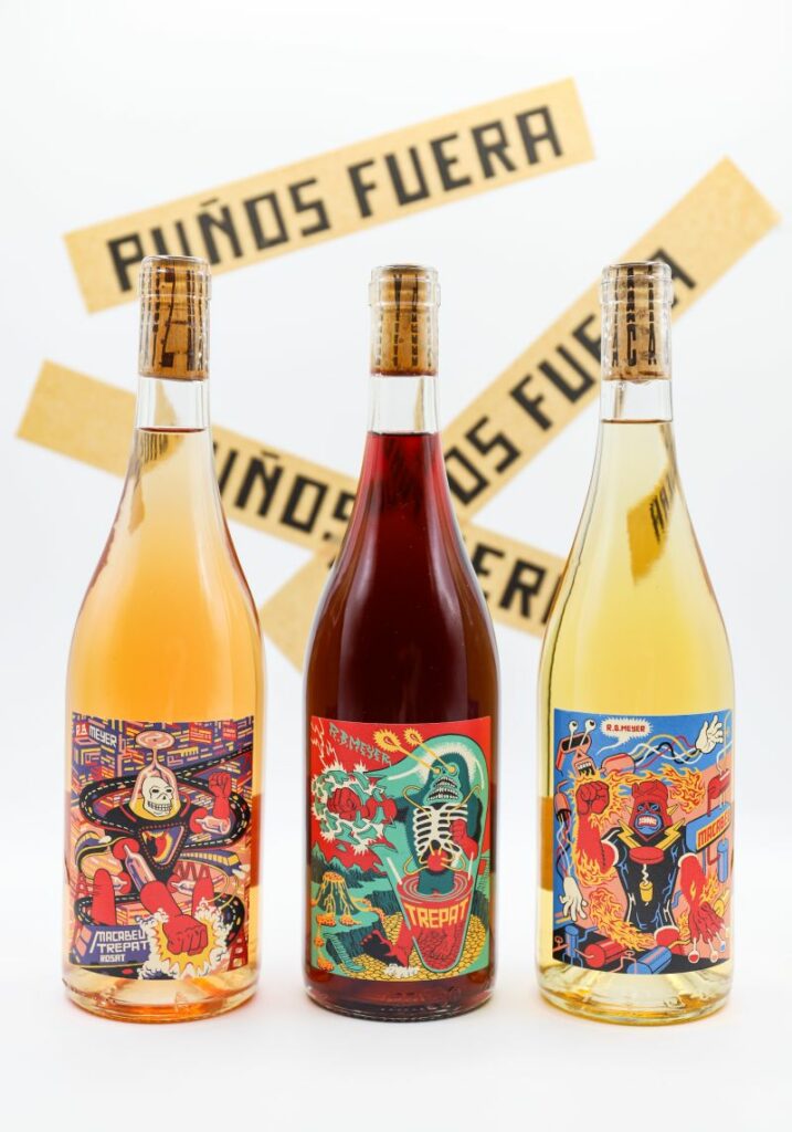 Illustrated wine packaging showcasing graphic design trends 2026 through cultural storytelling, bold colour and expressive identity.