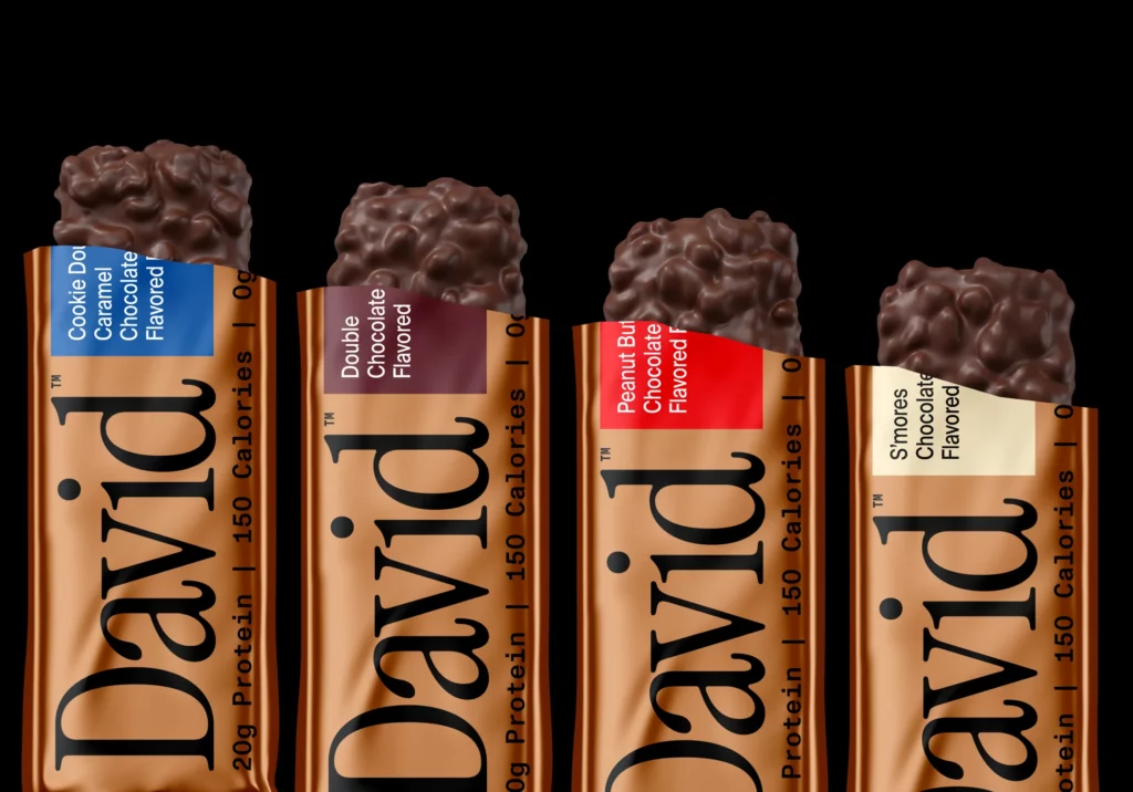 David protein bars illustrating the premiumisation of everyday protein snacking.